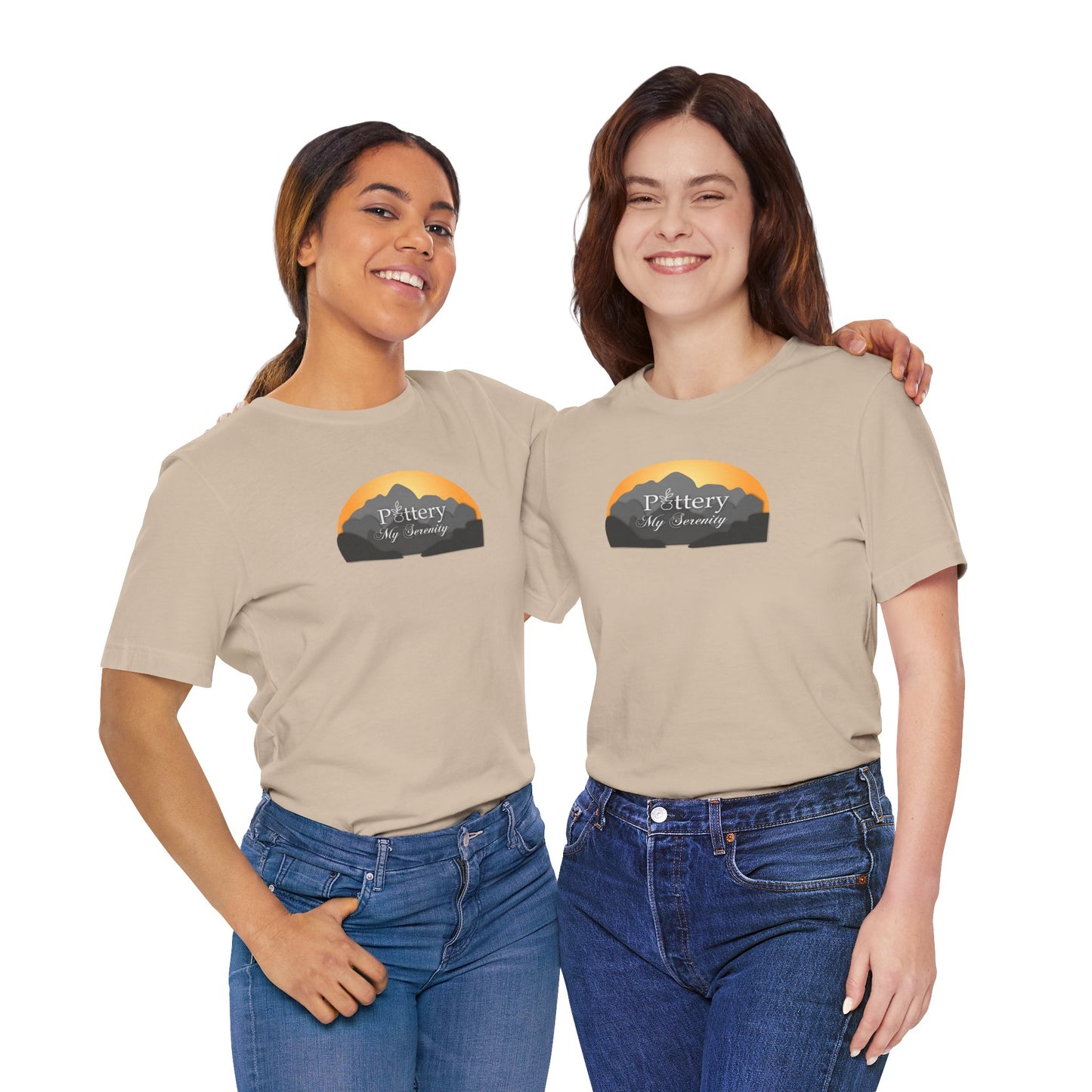 "Pottery My Serenity" Sunset Mountain Unisex Tee