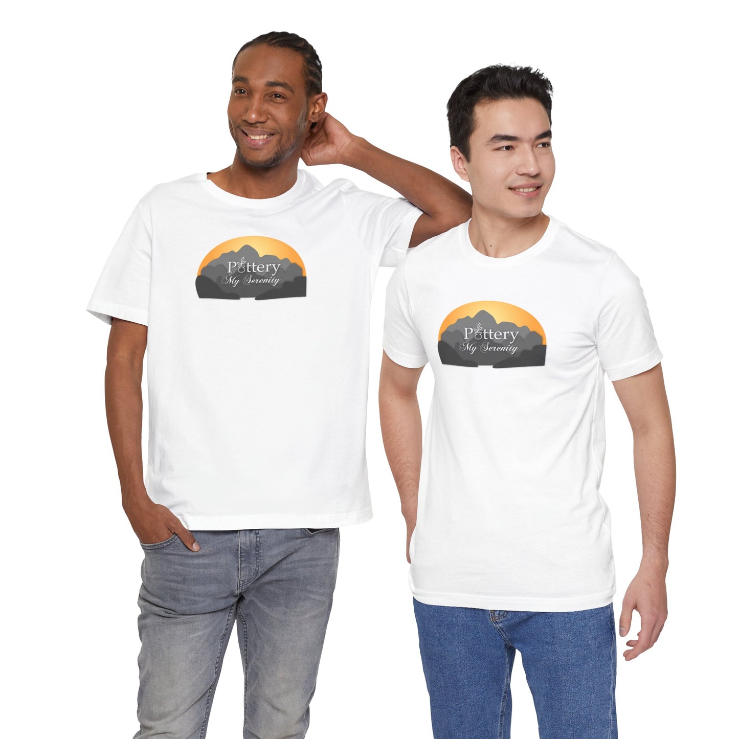 "Pottery My Serenity" Sunset Mountain Unisex Tee