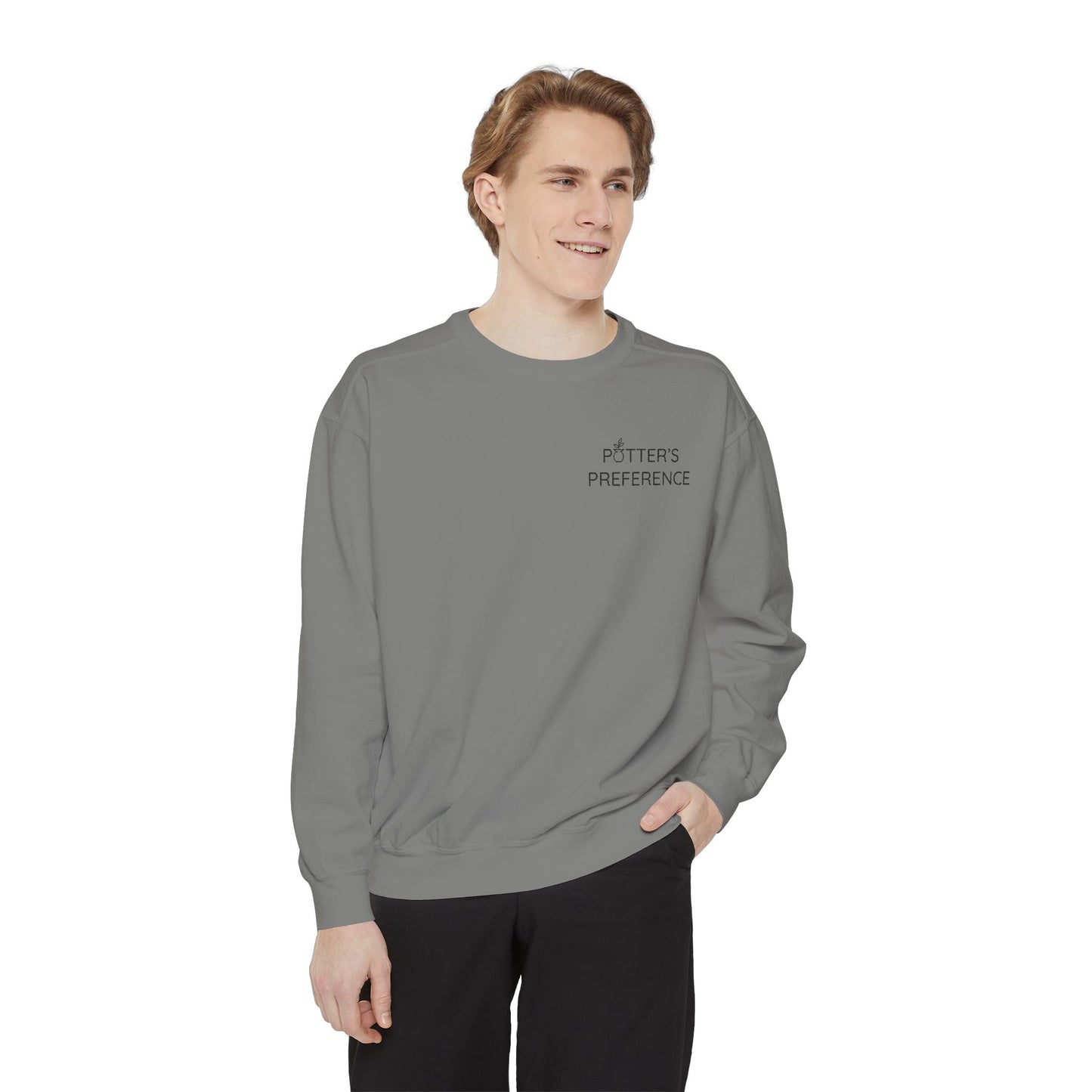 "Potter's Preference" Black Pocket Text Sweatshirt