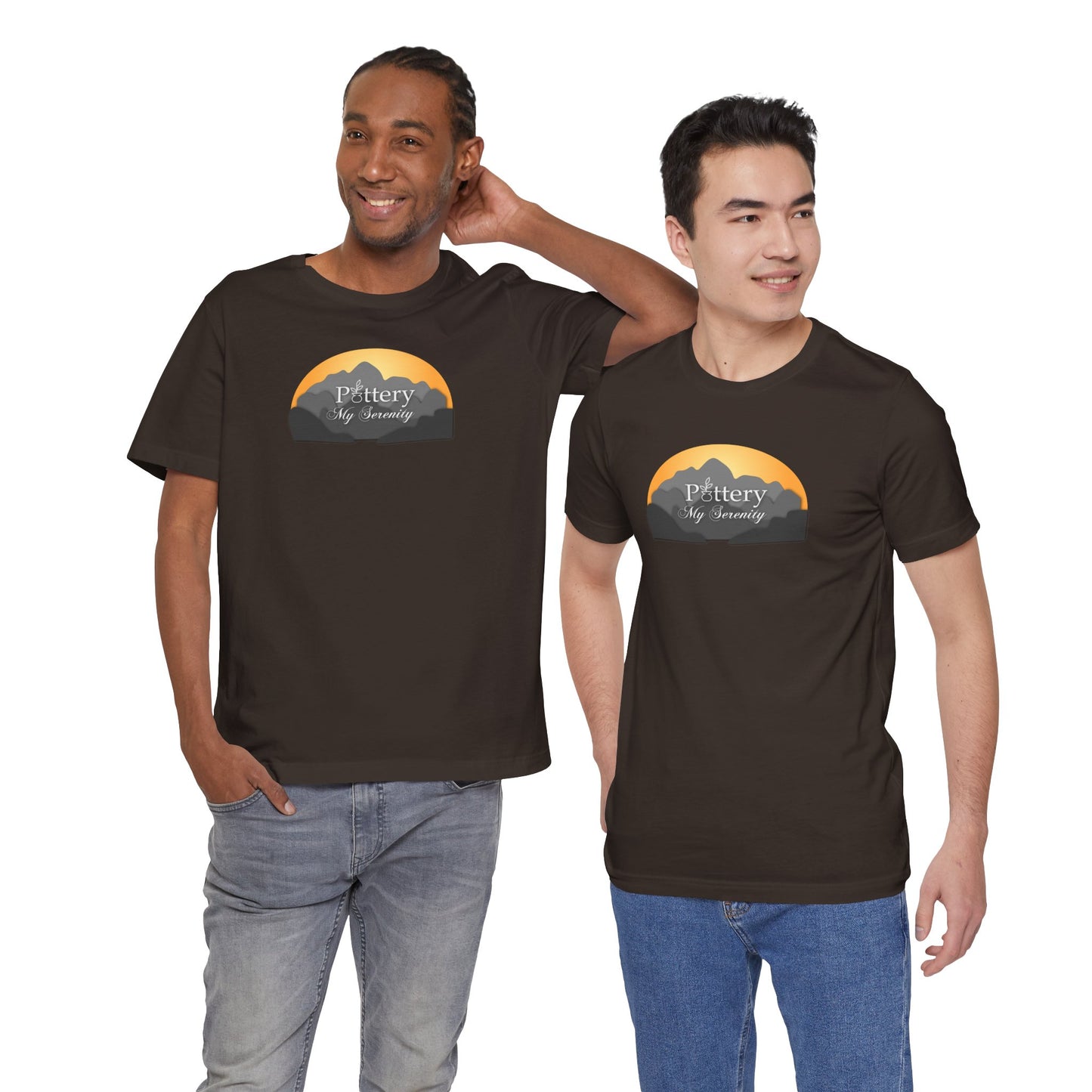 "Pottery My Serenity" Sunset Mountain Unisex Tee