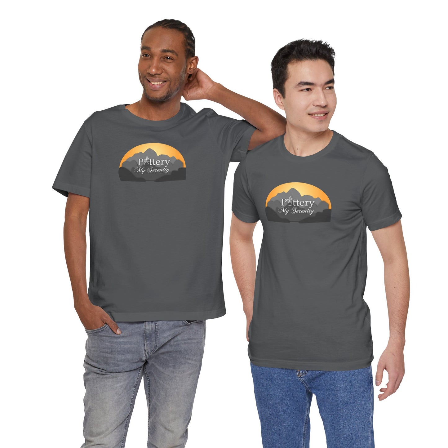 "Pottery My Serenity" Sunset Mountain Unisex Tee