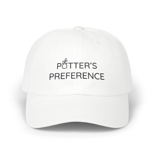 Embroidered "Potter's Preference" White Baseball Cap