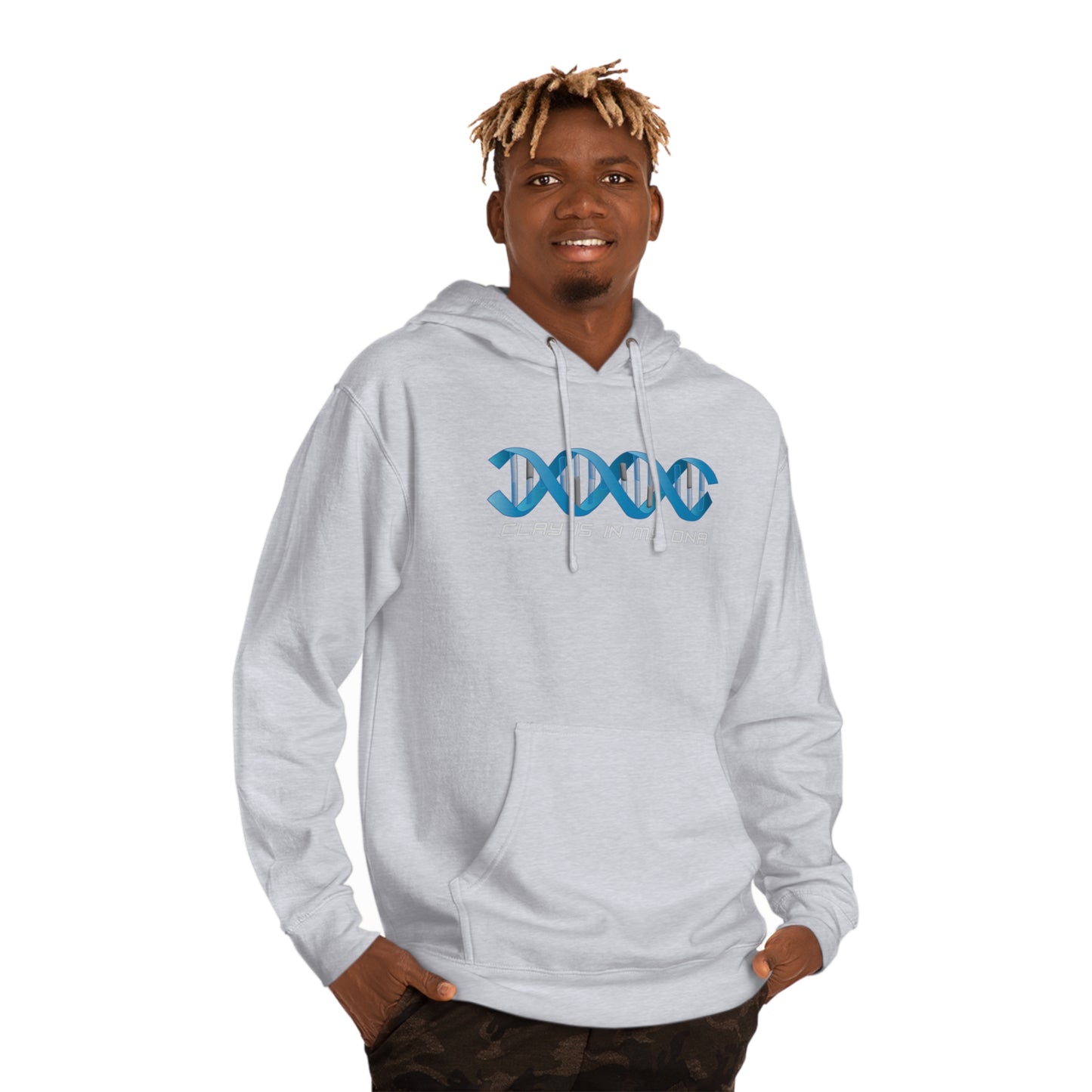 "Clay is in My DNA" White Text Hooded Sweatshirt