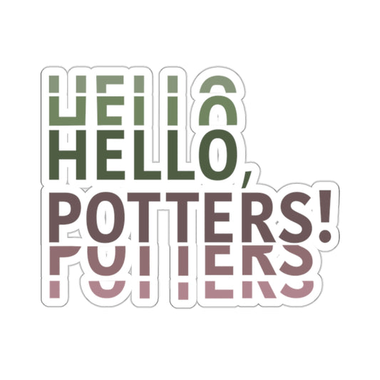 "Hello, Potters!" Sticker (Left)