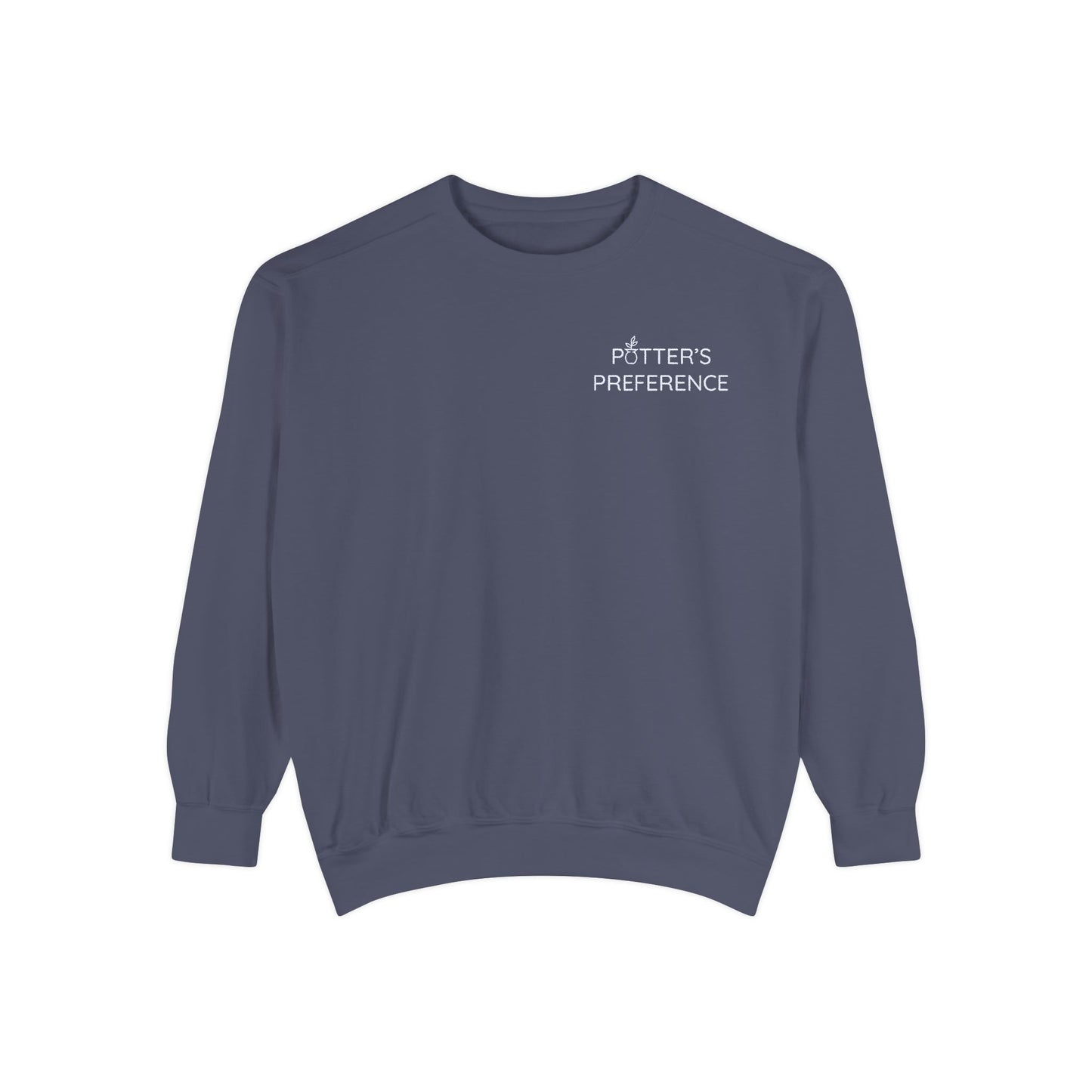 "Potter's Preference" White Pocket Text Sweatshirt